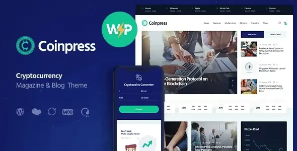 Coinpress | ICO Cryptocurrency Magazine & Blog WordPress Theme