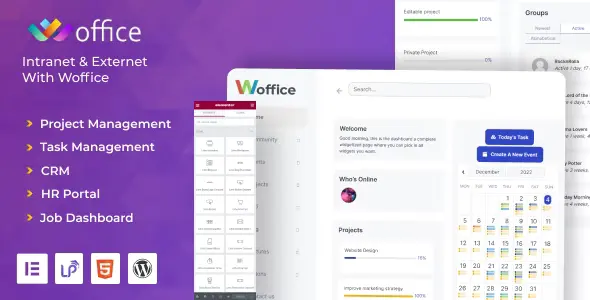 Woffice - Intranet, Extranet & Project Management WordPress Theme