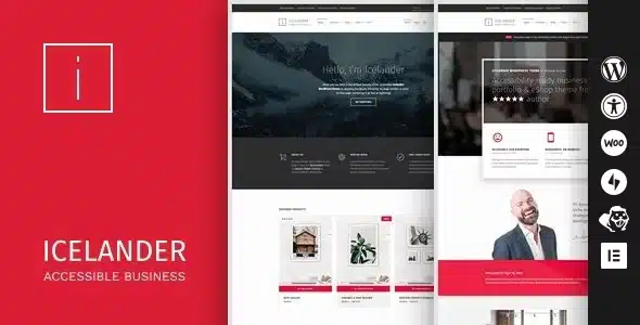 Icelander – Accessible Business Portfolio & WooCommerce WordPress Theme