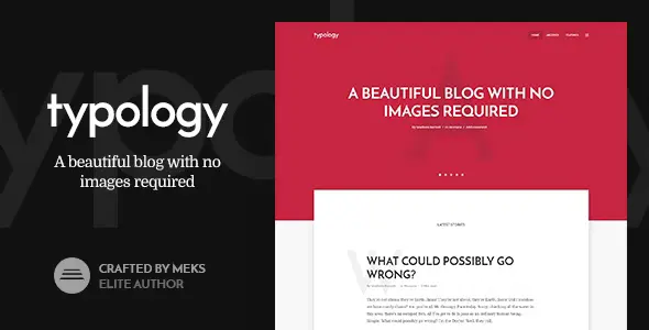 Typology – Text Based Minimal WordPress Blog Theme