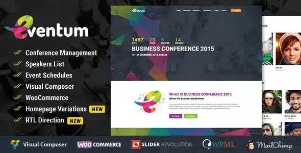 Eventum – Conference & Event WordPress Theme