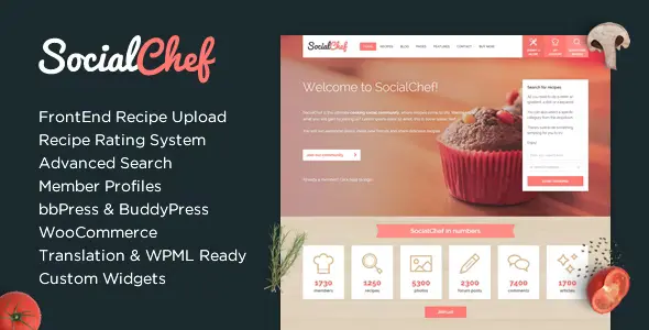 SocialChef – Social Recipe WordPress Theme